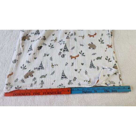 Little Unicorn Baby Swaddle Organic Muslin Cotton Blanket 49x42” Woodland Fox - Picture 4 of 8